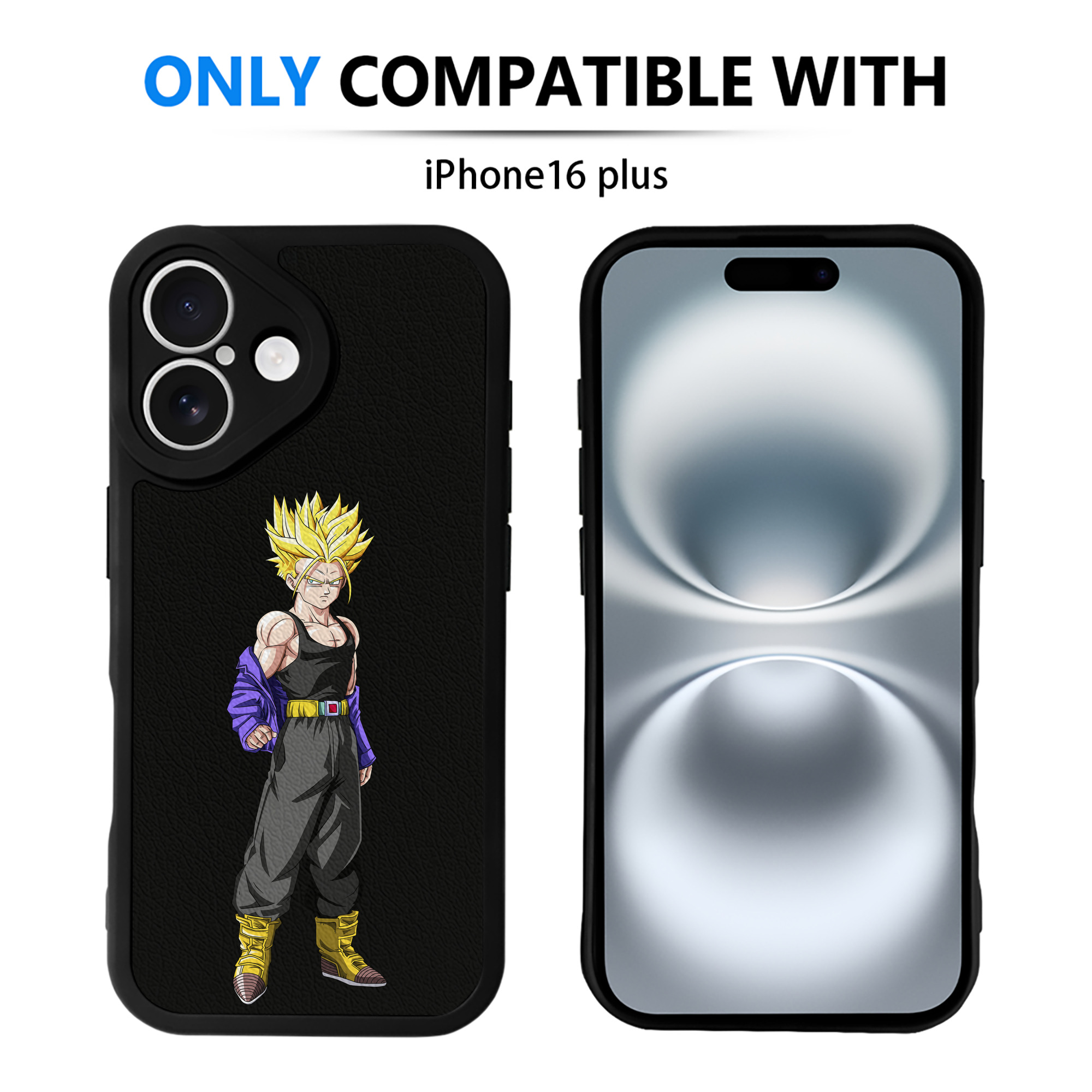 （画像用） ドラゴンボール トランクス（Torankusu）DRAGON BALL Trunks 【iPhone 16シリーズ対応】シリコンスマホケース（レザー調） 材質：シリコン